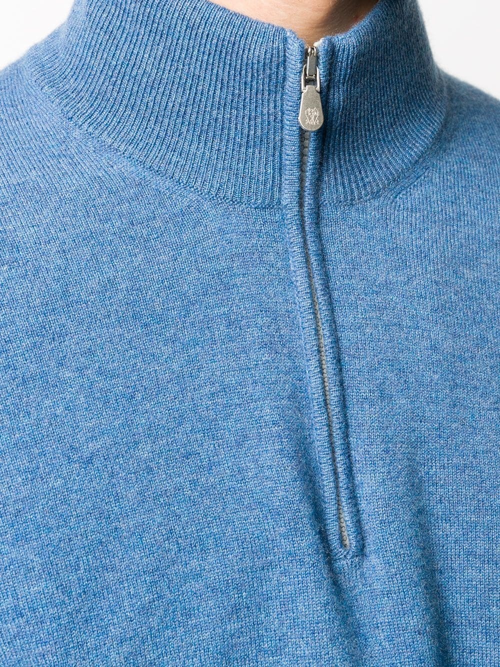 zipped collar cashmere jumper - 5