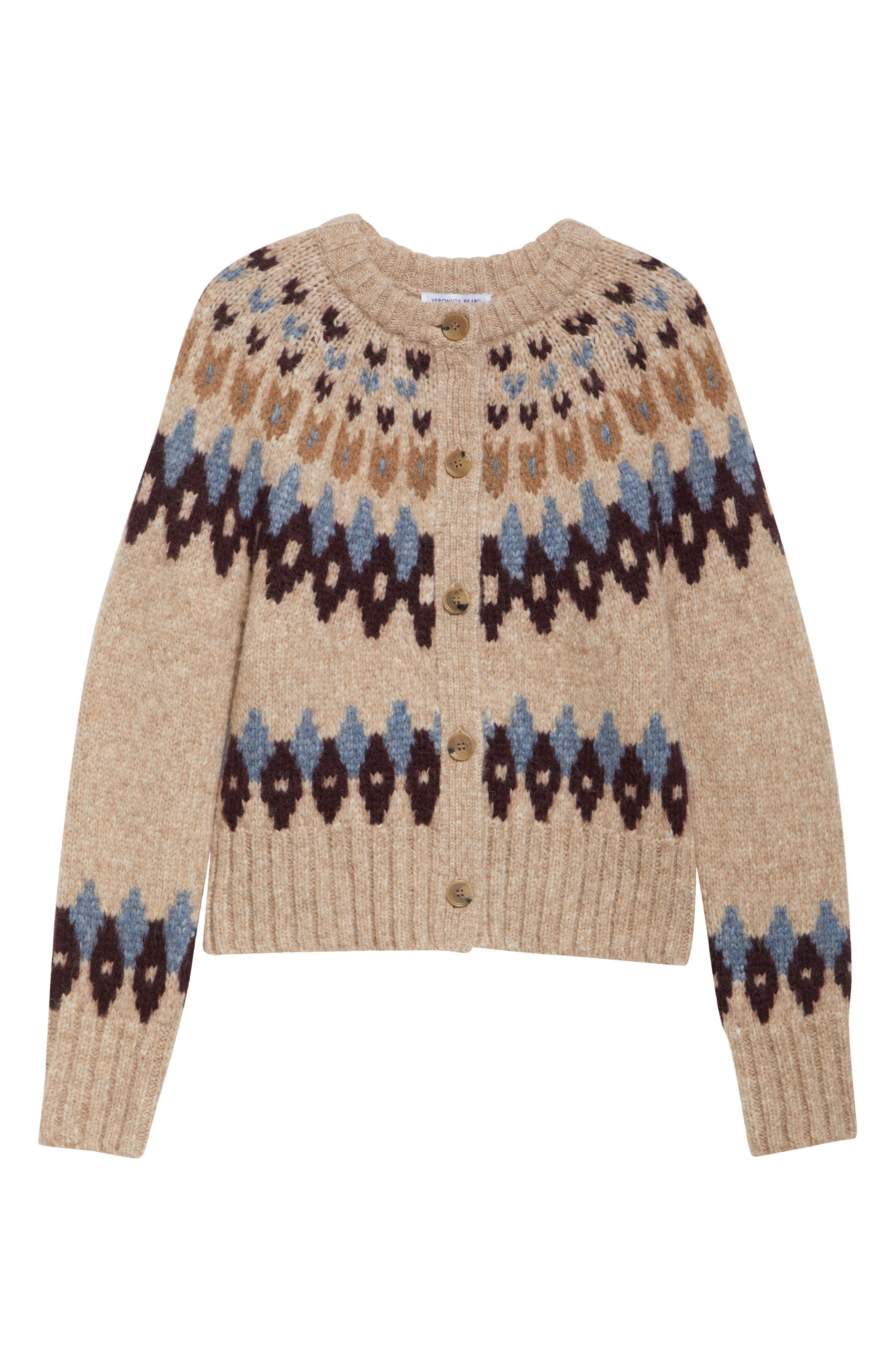 Veronica Beard Christina Baby Alpaca Blend Cardigan in Oatmeal Melange Multi at Nordstrom - 5