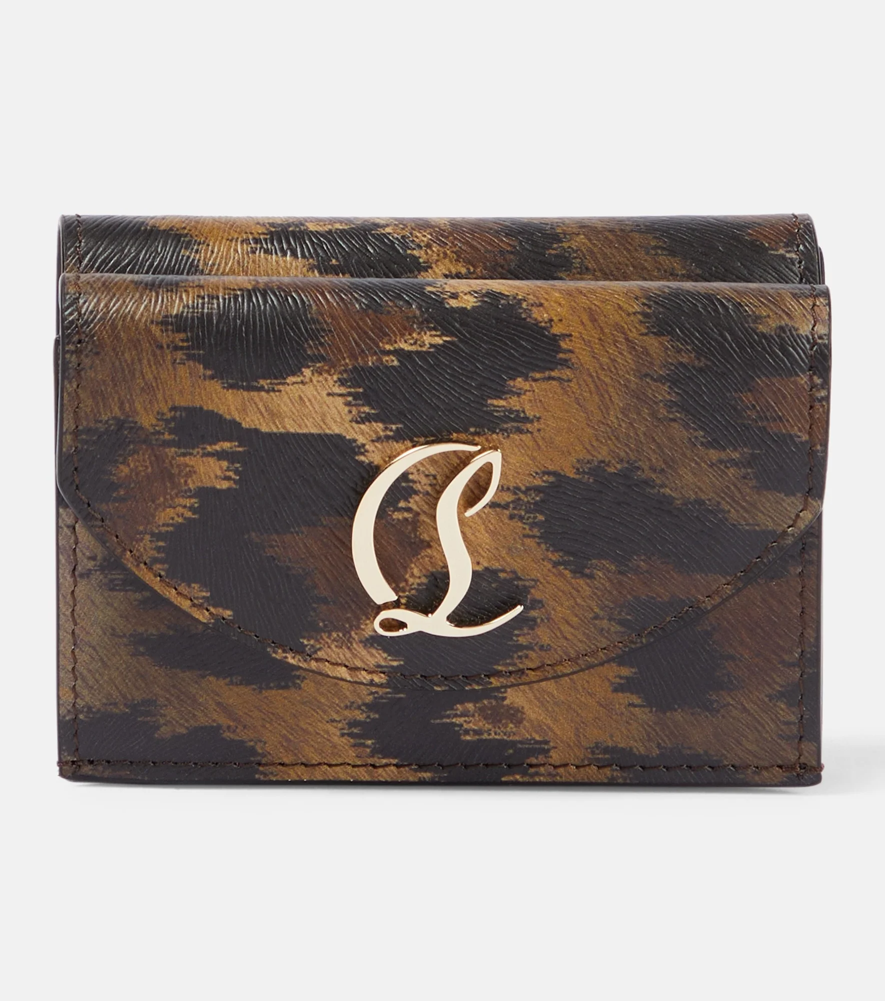 CL debossed leopard-print leather wallet - 1