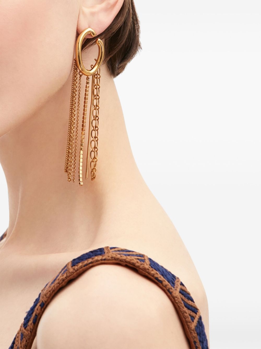 O Chain fringed earrings - 2
