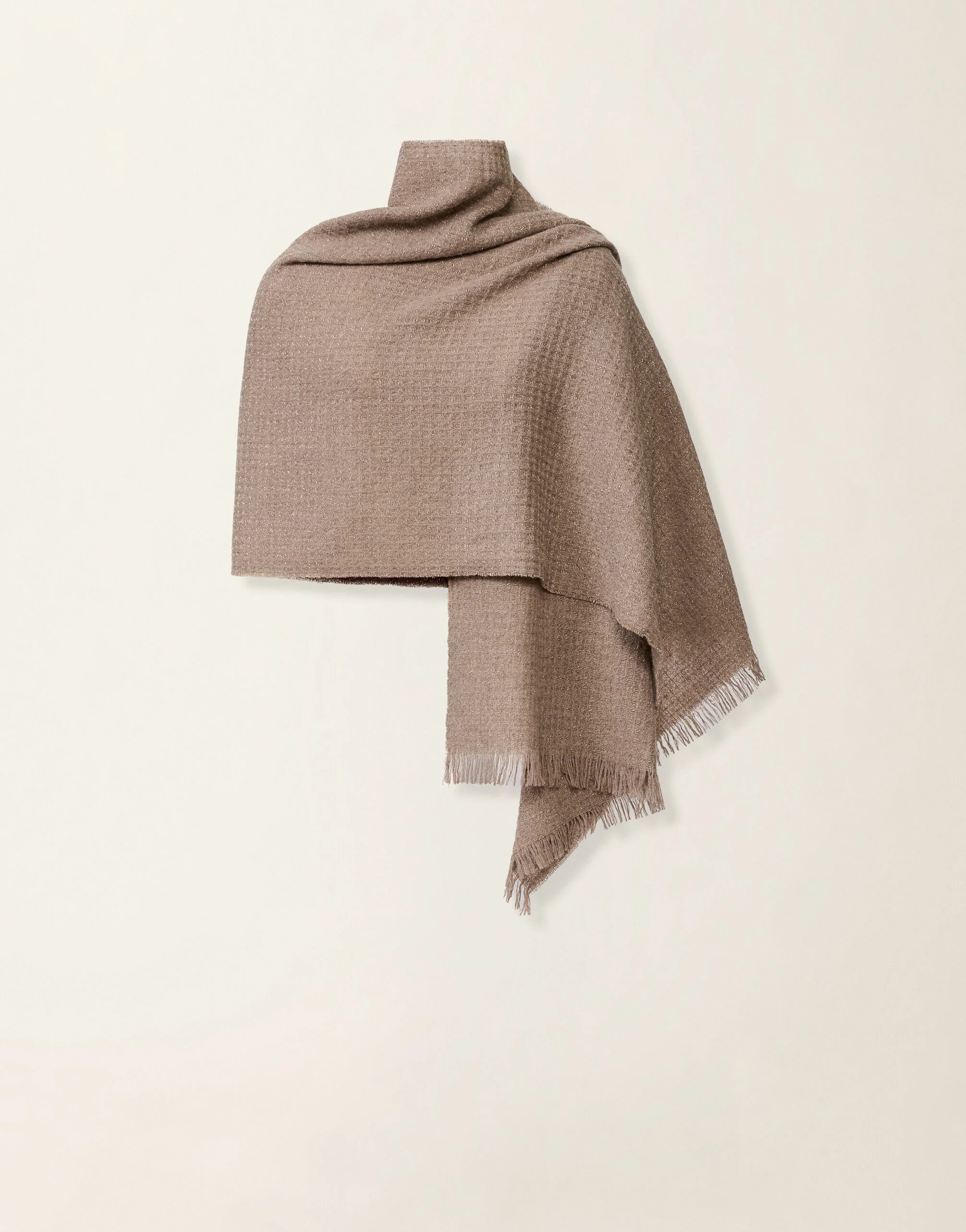 Wool and cashmere scarf with lurex - 1