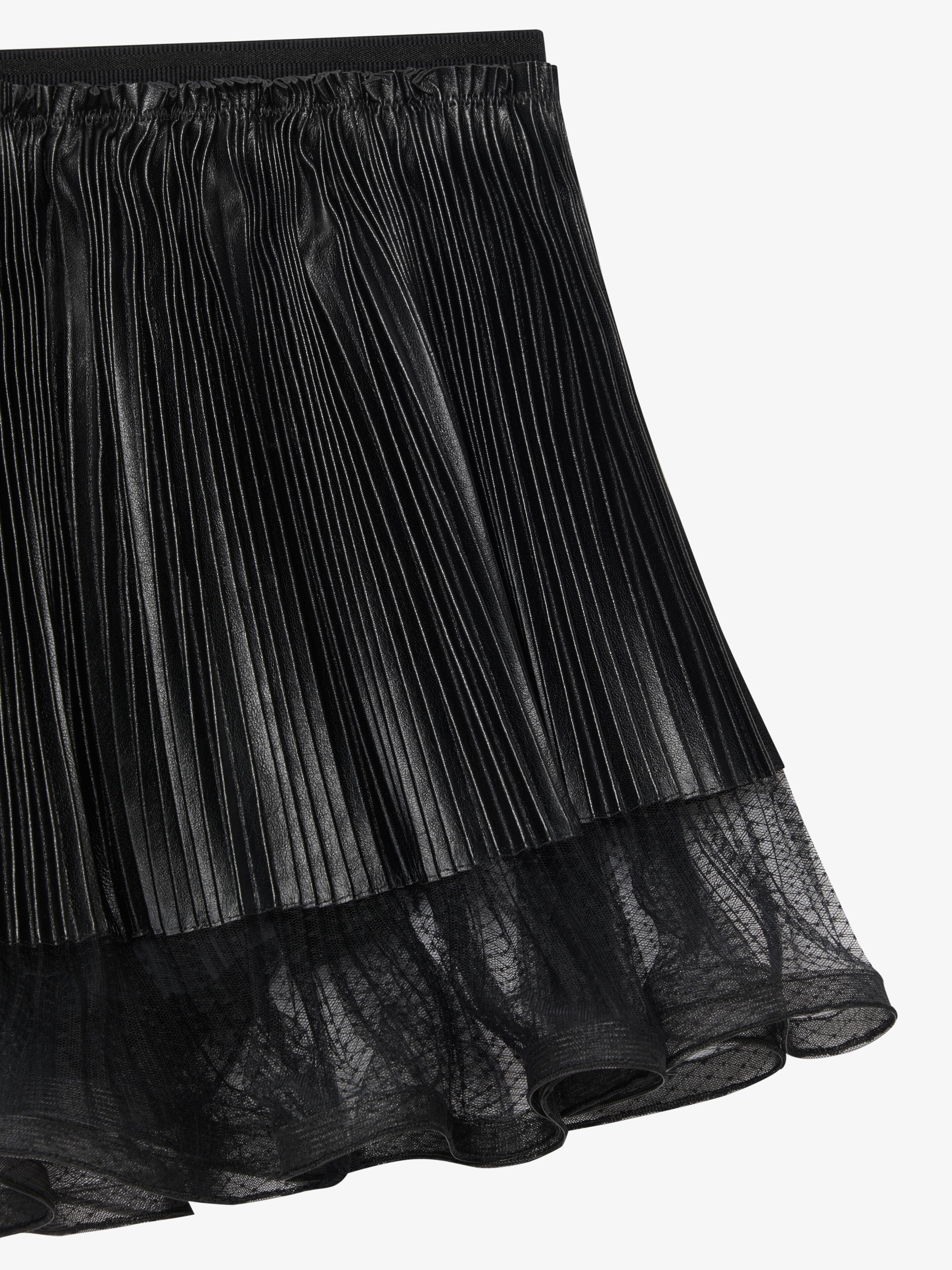 SHORTS IN PLEATED LEATHER WITH FLOUNCE - 5