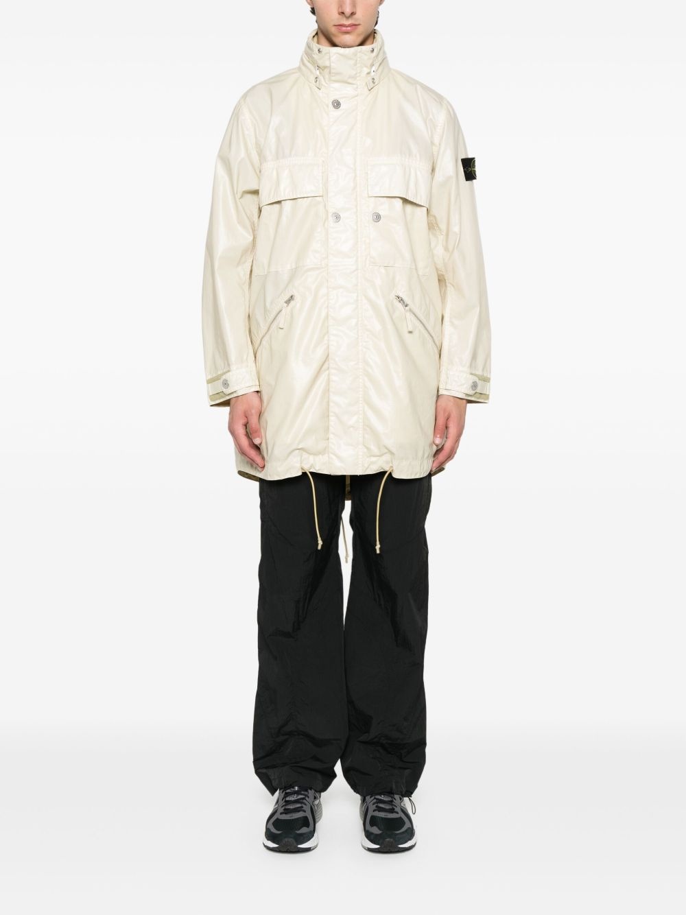 logo-patch parka - 2
