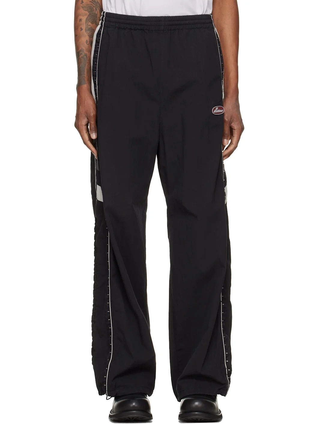 Black Hook & Eye Track Pants - 1