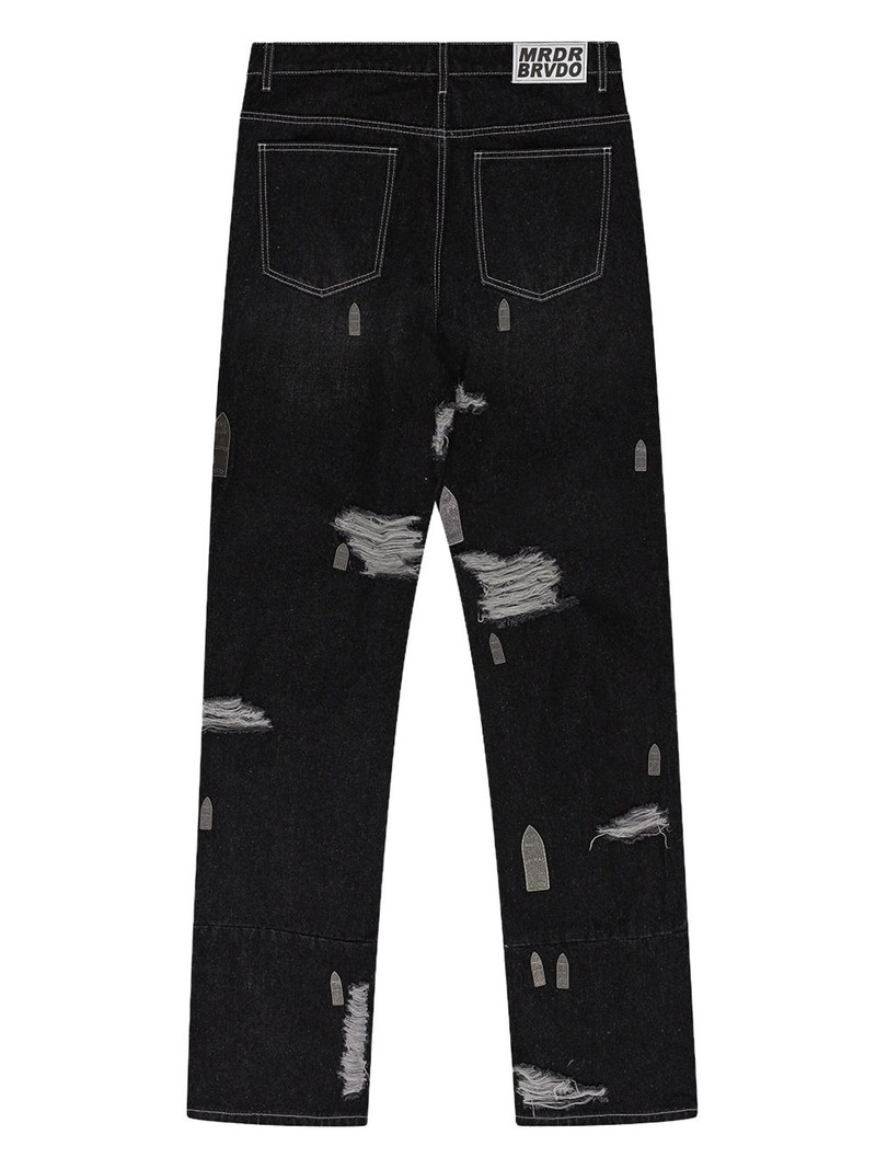 WHO DECIDES WAR distressed jeans outlook