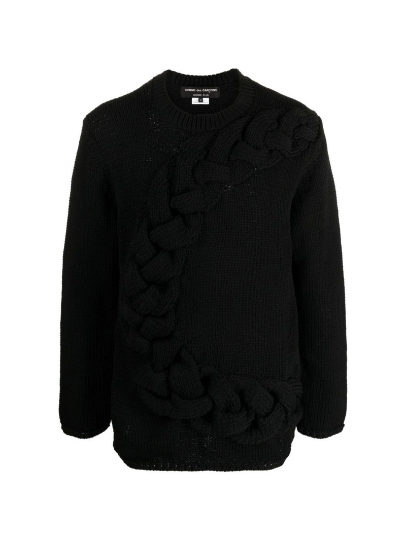 cable-knit crew-neck sweater 1