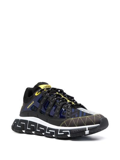 VERSACE Trigreca panelled cut-out sneakers outlook