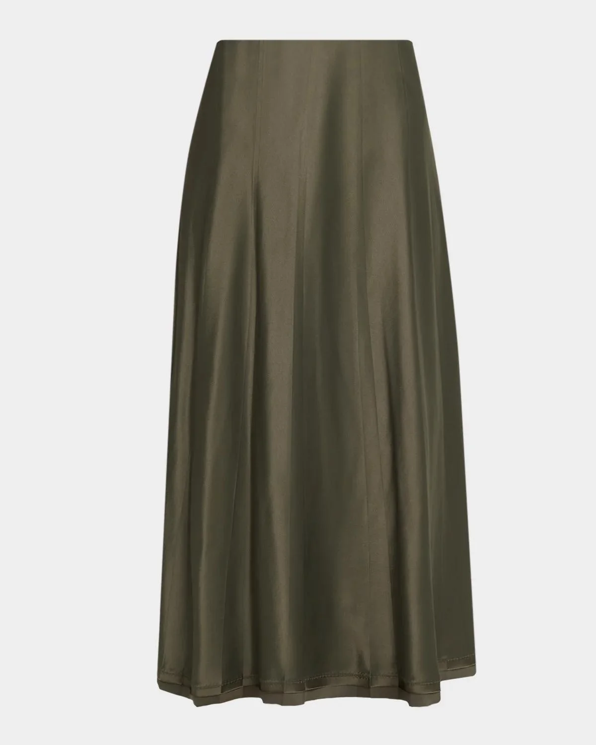 Pleated Satin Midi Skirt - 1