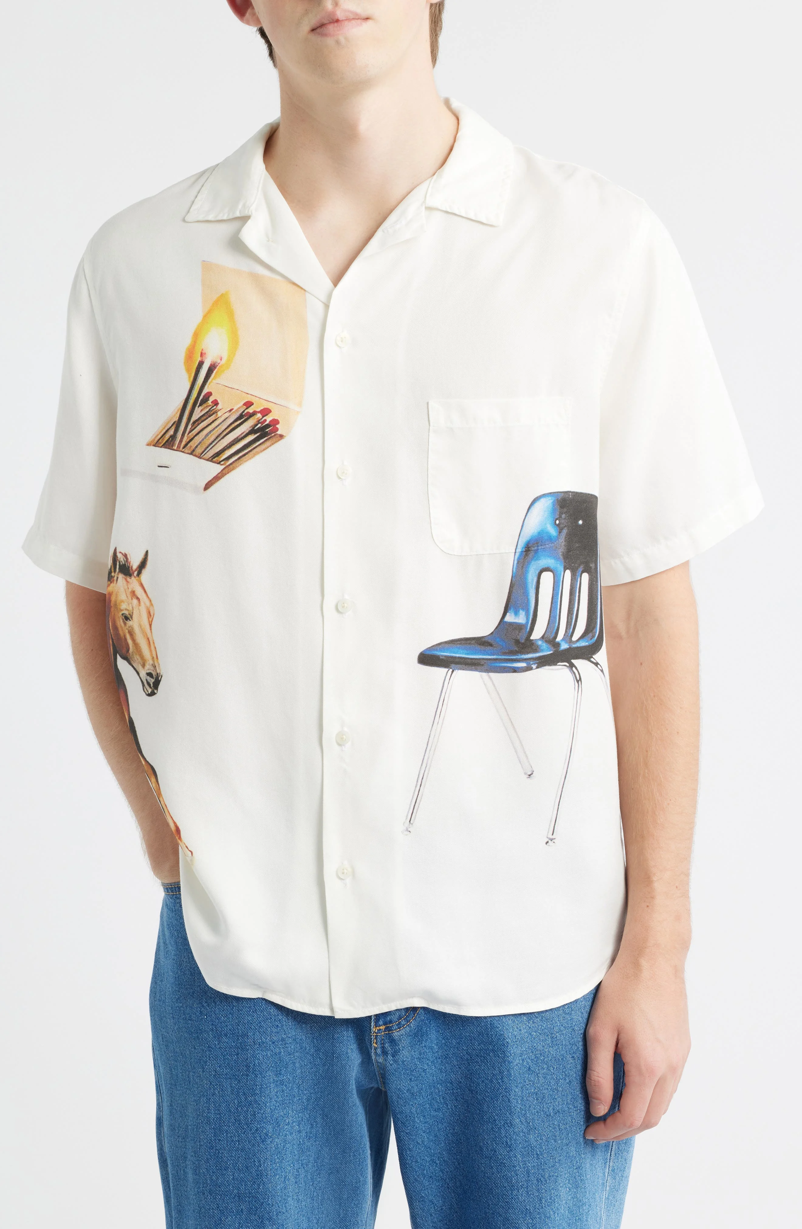 ONE OF THESE DAYS I Never Believed in Much but I Believe in You Short Sleeve Button-Up Shirt in Ivor - 1