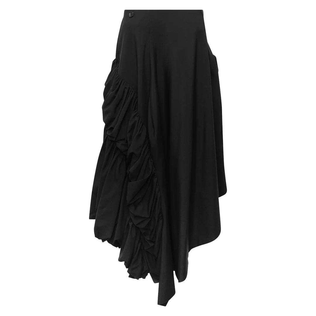 Asymmetrical Draped Skirt - 1