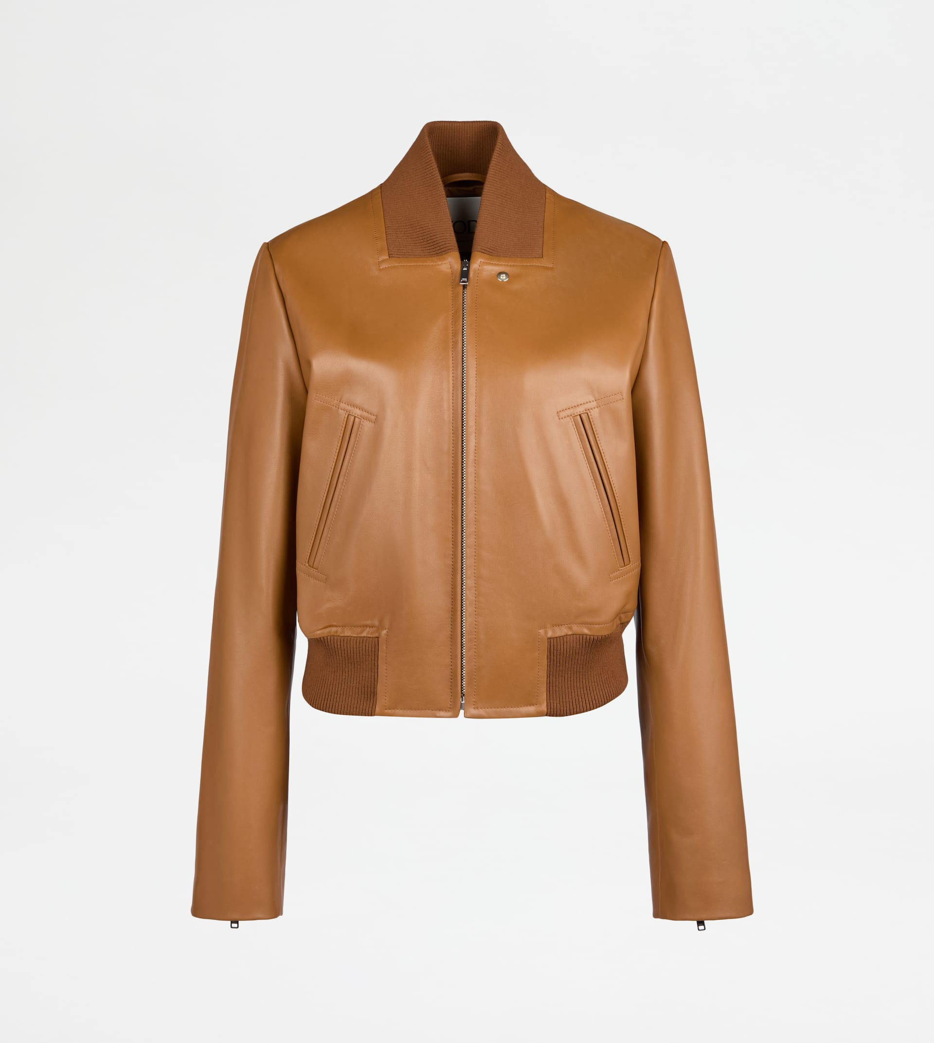 BOMBER JACKET IN LEATHER - BROWN - 2