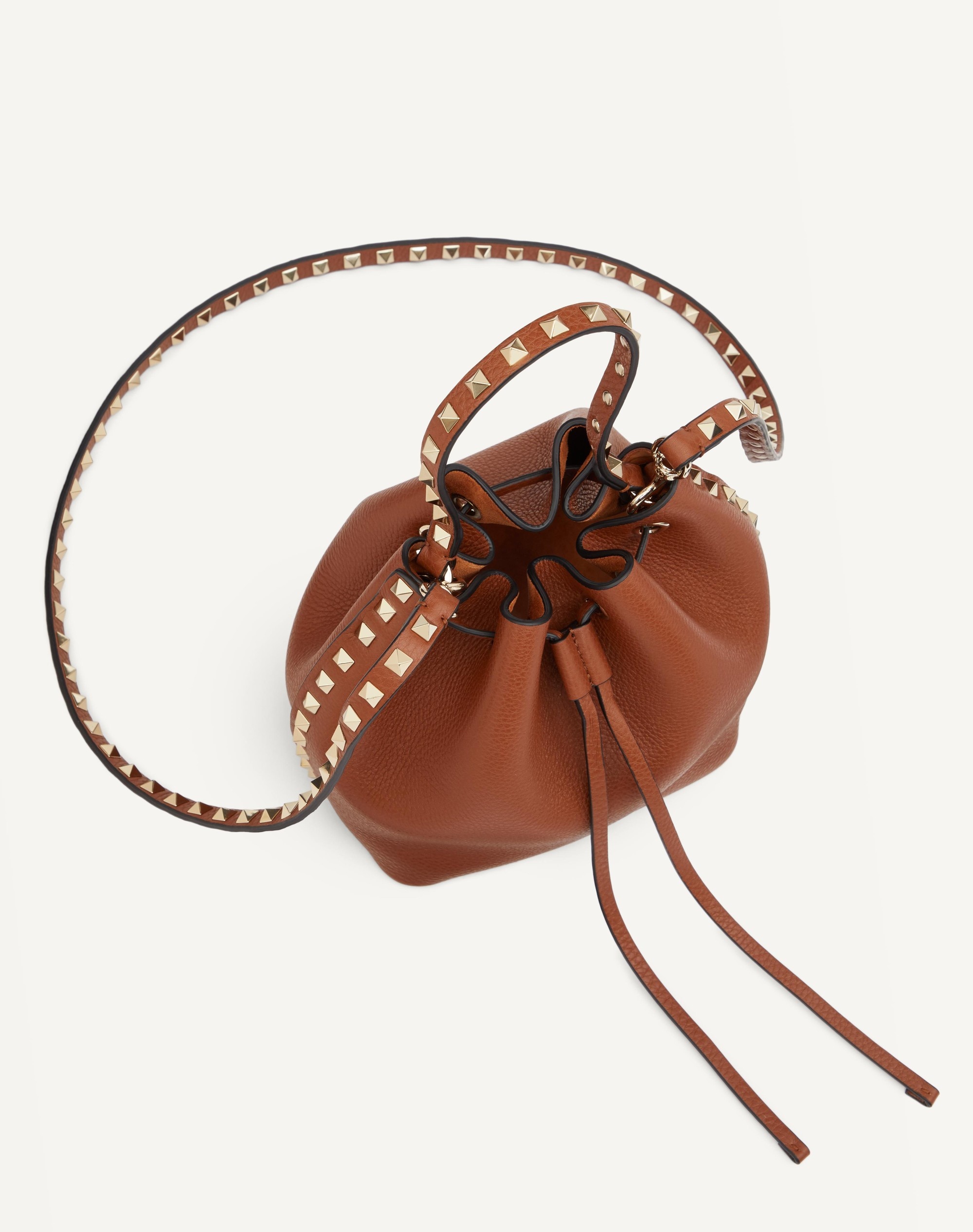 ROCKSTUD GRAINY CALFSKIN BUCKET BAG - 6