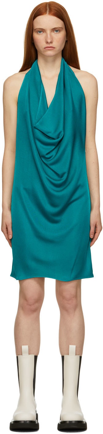 Blue Knit Shine Dress - 2
