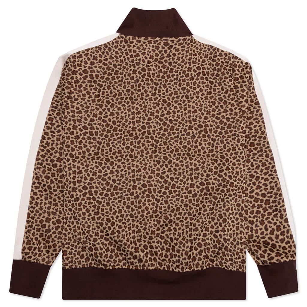 PALM ANGELS LEOPARD JACQUARD TRACK JACKET - BEIGE/OFF WHITE - 2