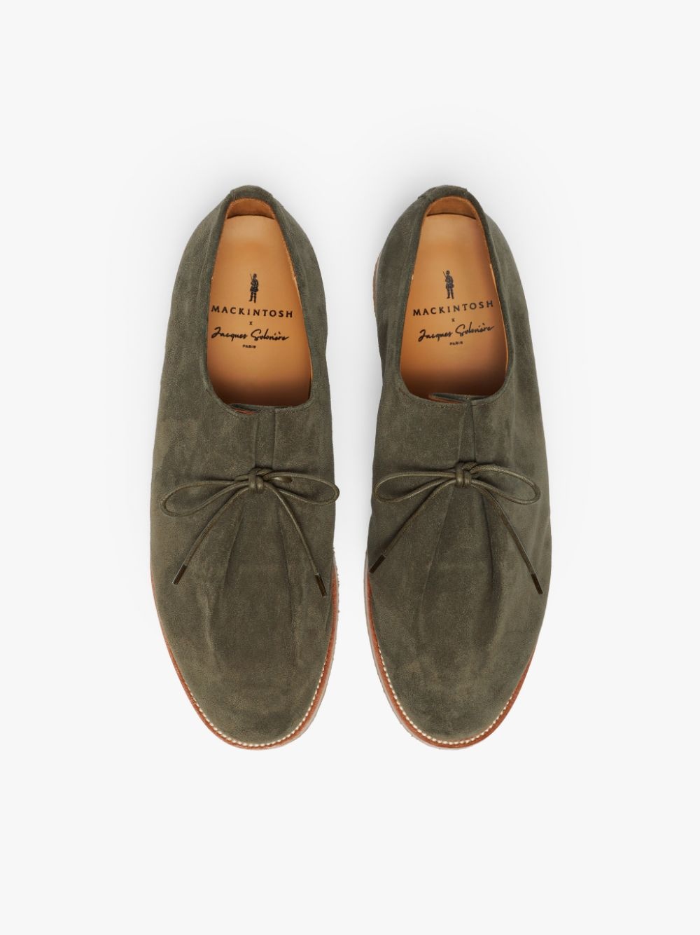 JACQUES SOLOVIÈRE KHAKI SUEDE LACE UP SHOES - 3