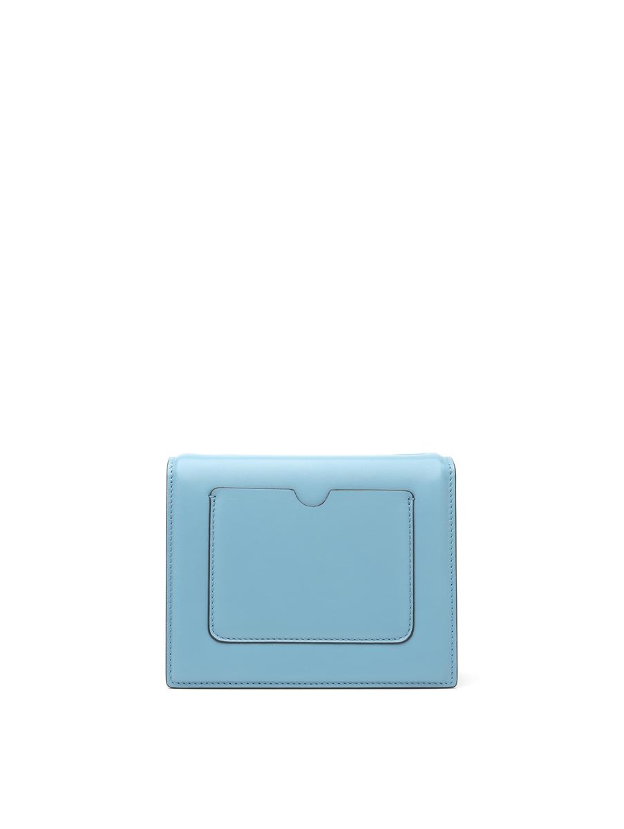 FRENCH BLUE LEATHER MINI TRO BAG - 2