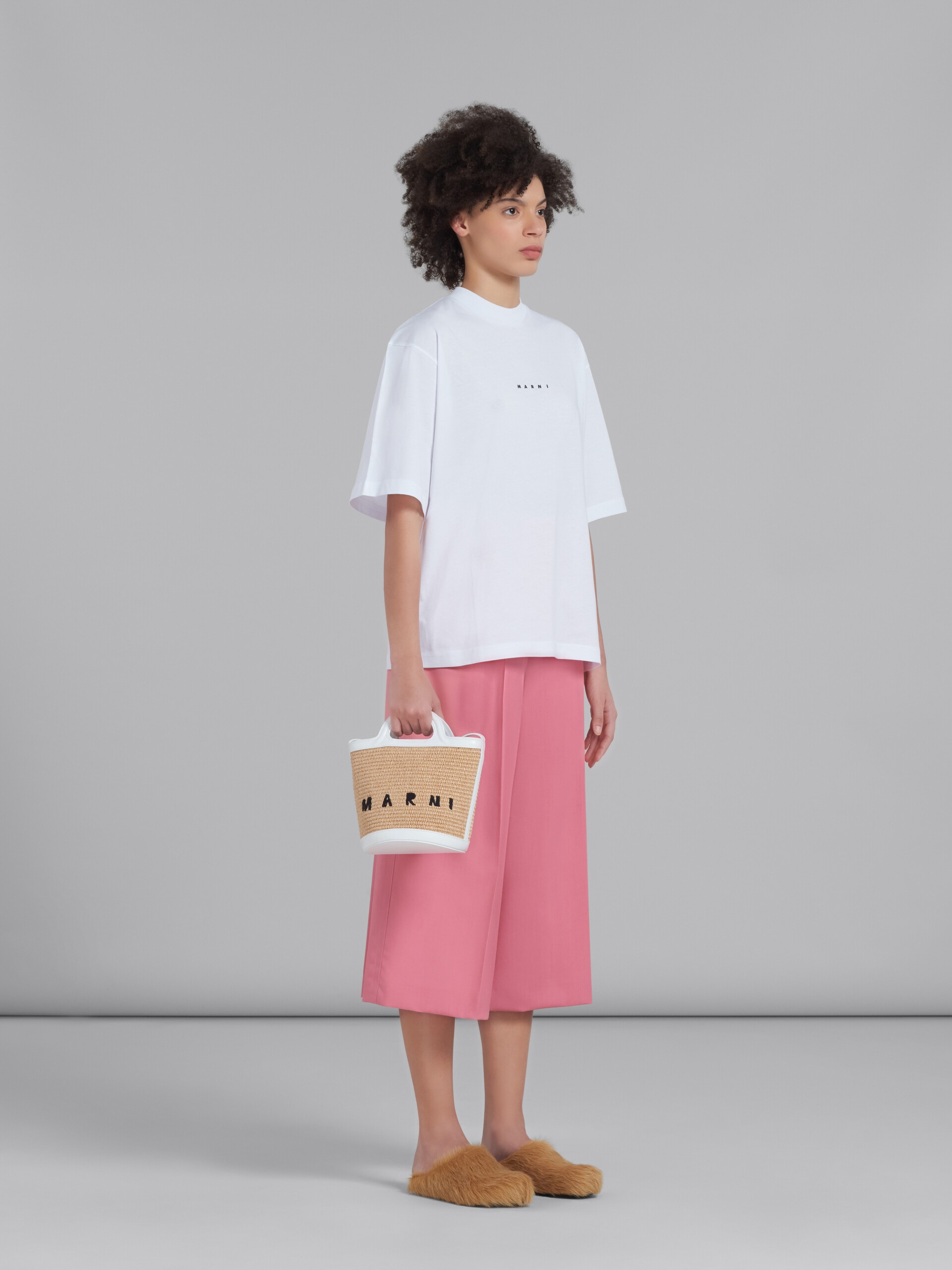 CROPPED PANTS IN PINK TROPICAL WOOL - 5