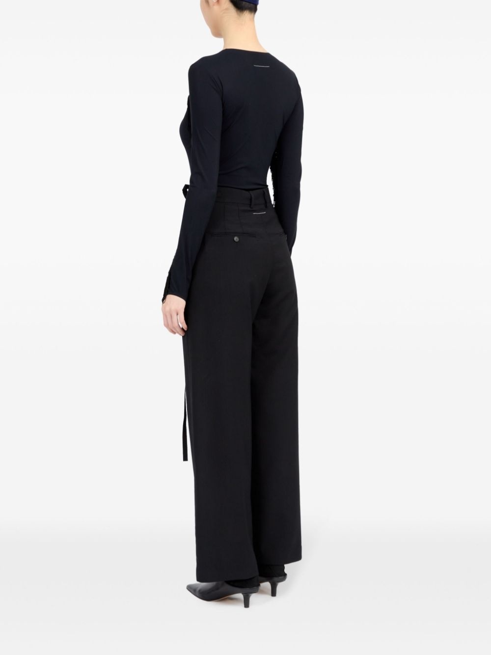 single-stitch logo flared trousers - 5
