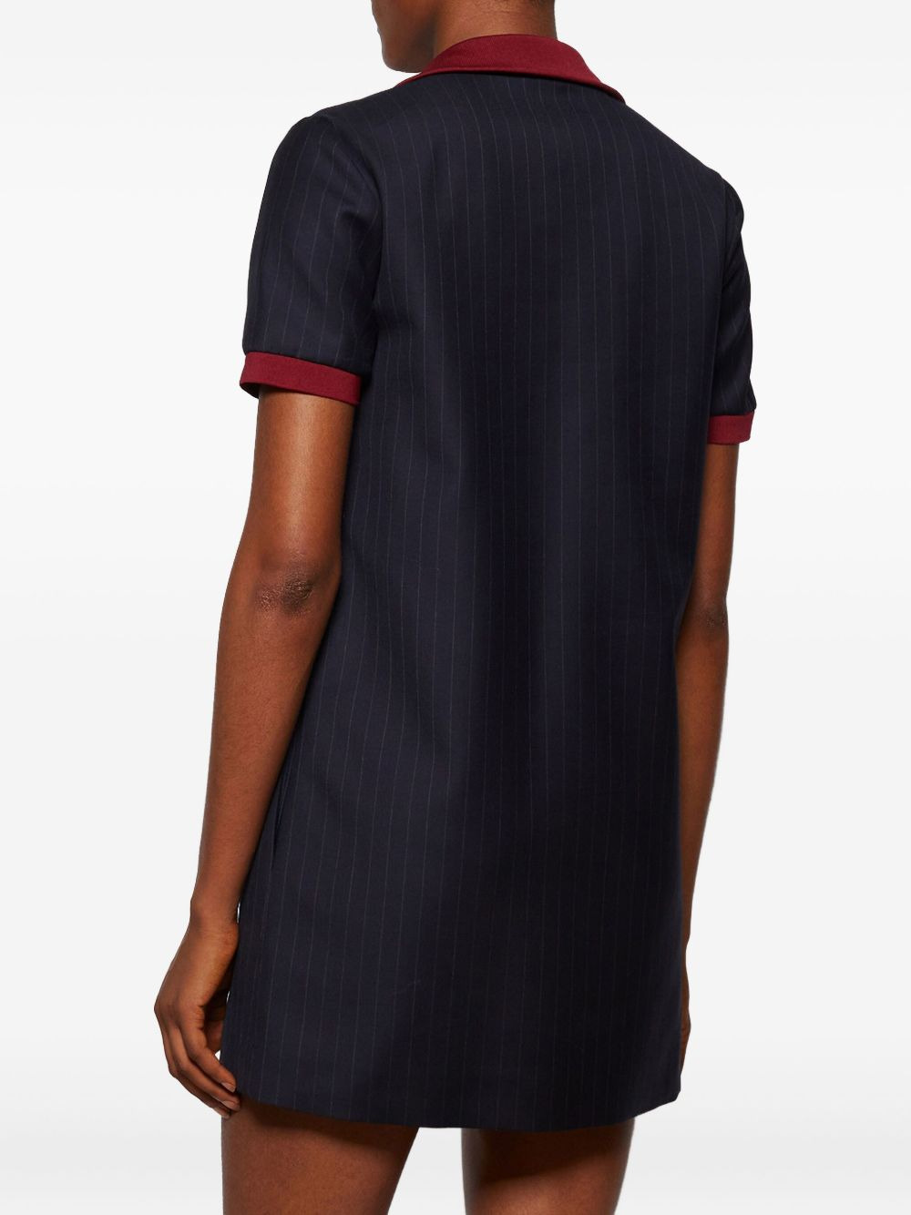 pinstripe zip-front dress - 5