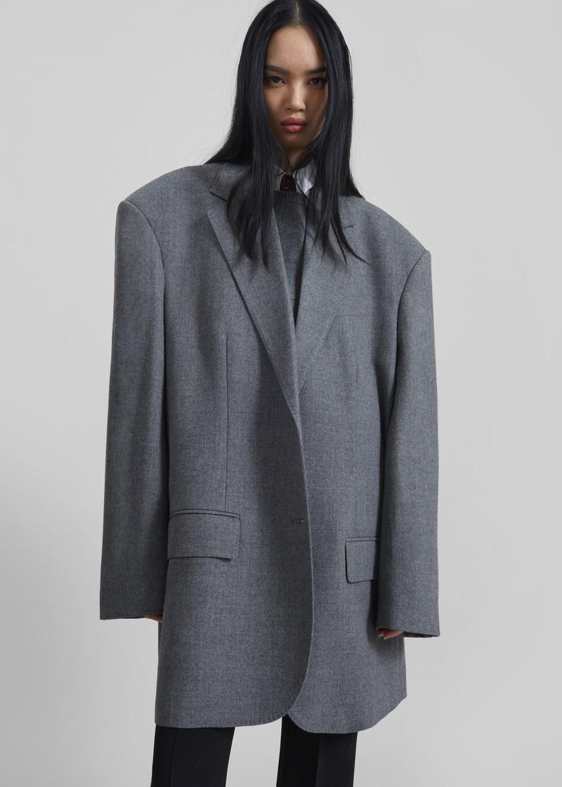 Lismore Wool Oversized Blazer - Grey 7