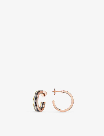 Boucheron Quatre Classique 18ct yellow-gold, white-gold, rose-gold and 0.28ct diamond hoop earrings outlook