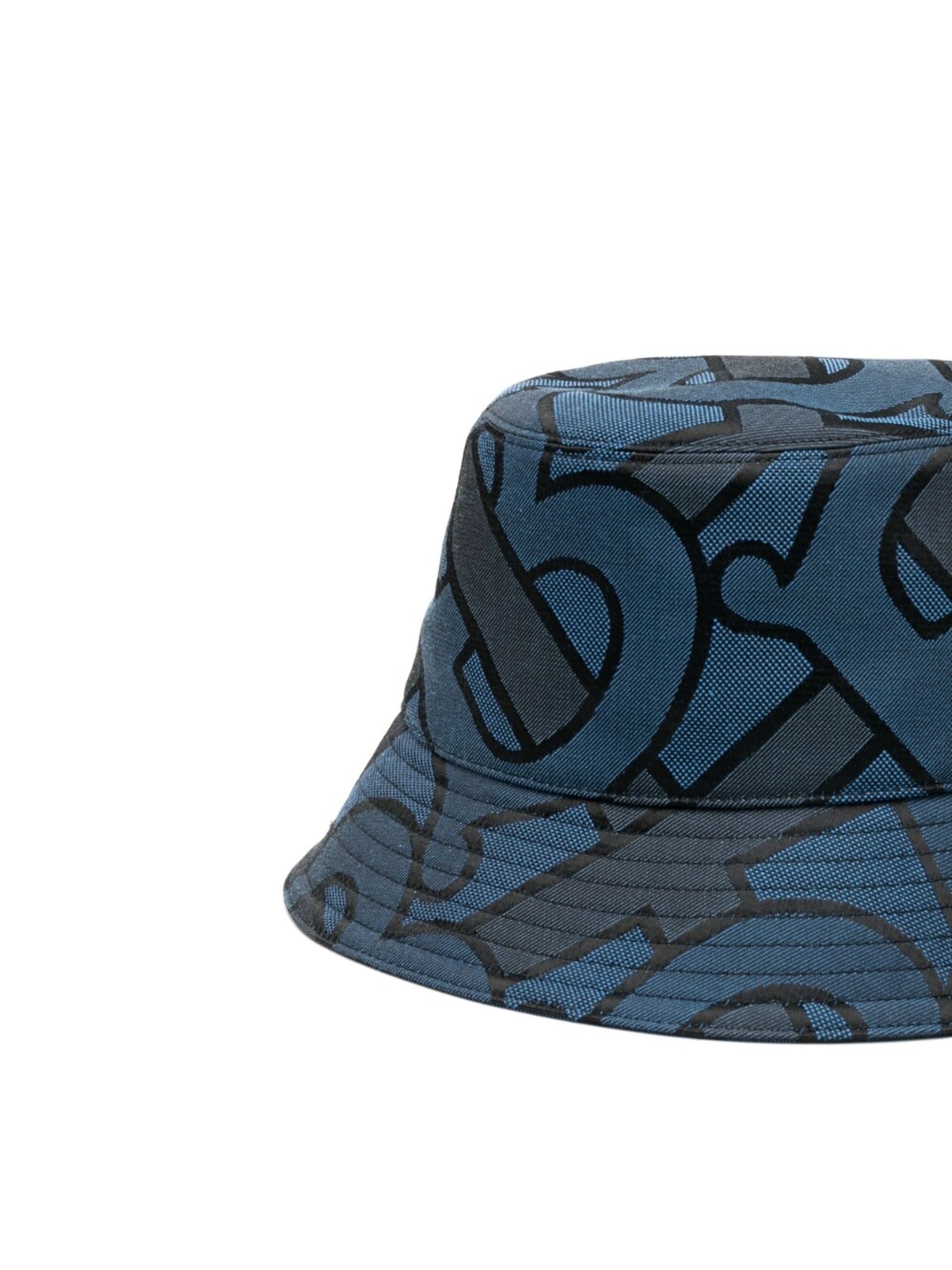 Blue Cotton Monogram Bucket Hat - 2