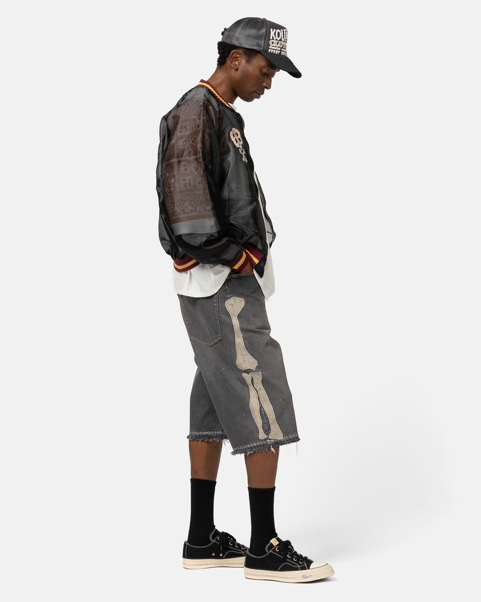 14oz Black Denim 5P Shorts (BONE) PRO - 3