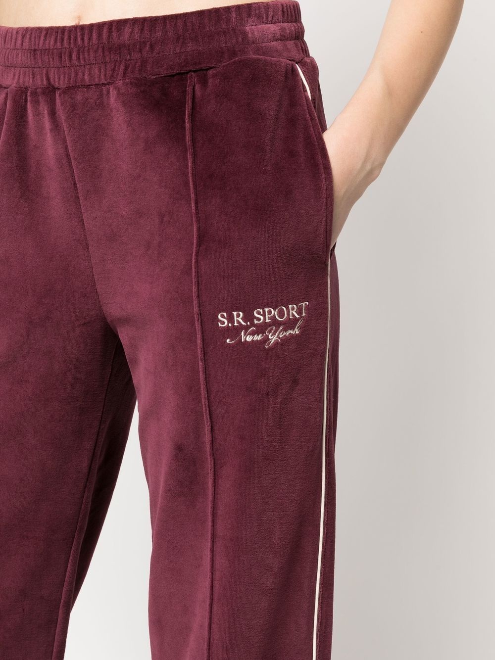 velour side-stripe track pants - 5