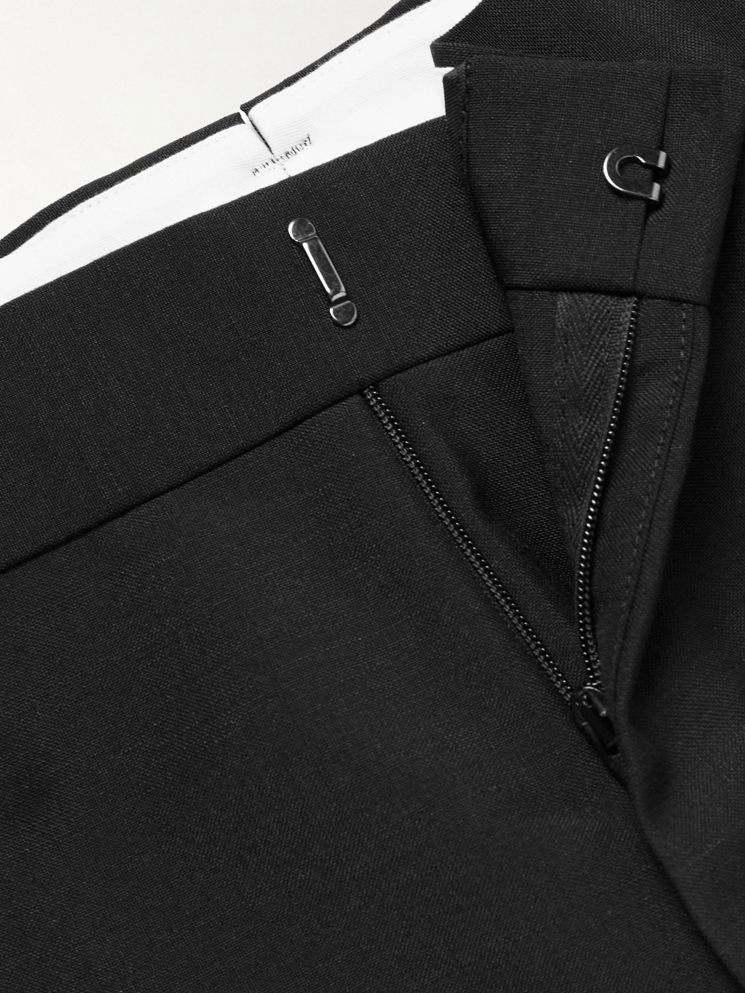 Slim-Fit Pleated Wool and Mohair-Blend Suit Trousers Black - 5