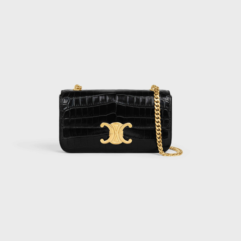 CHAIN SHOULDER BAG triomphe in Crocodile 1