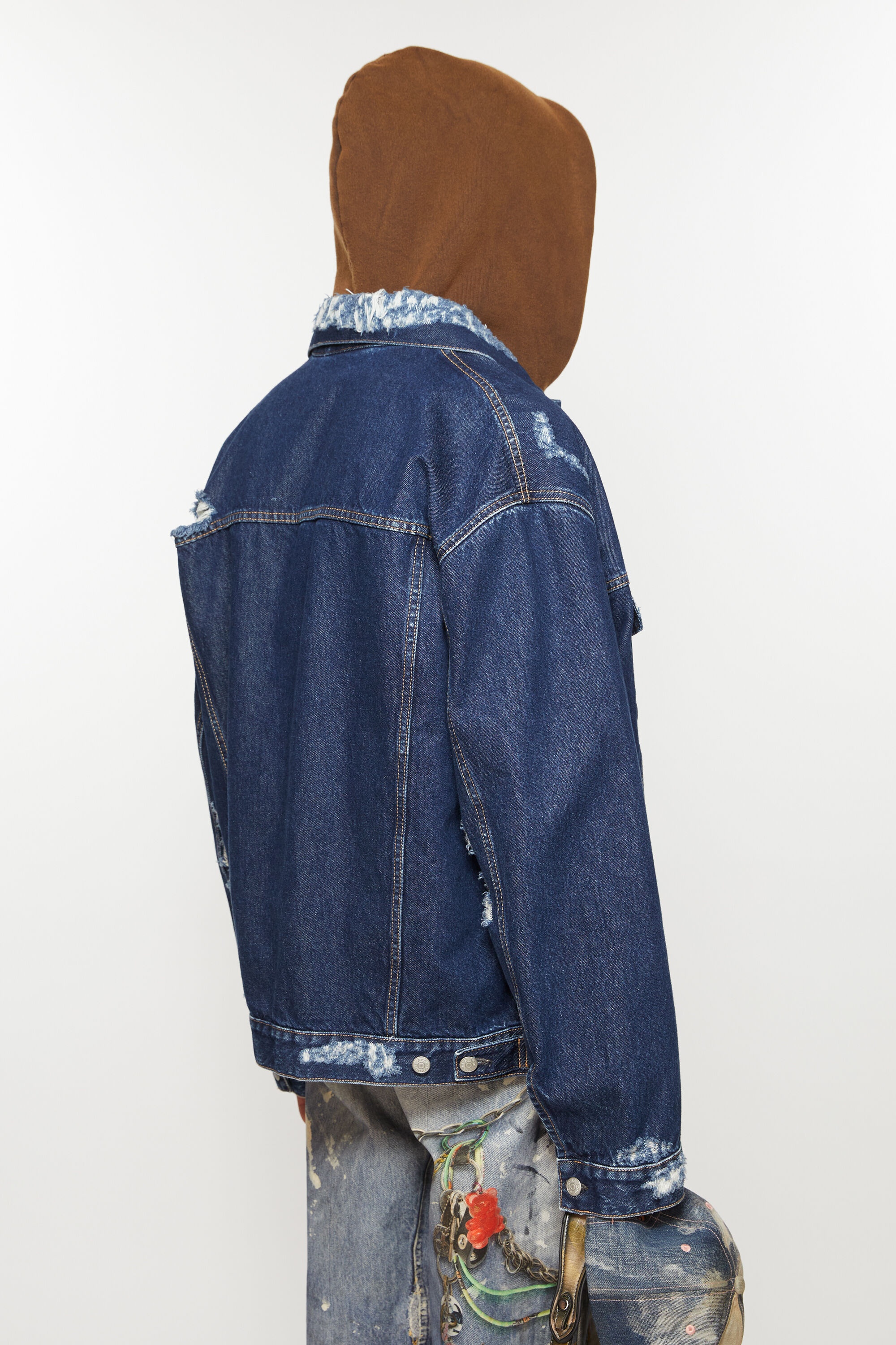 Distressed denim jacket - Relaxed fit - Mid blue - 4