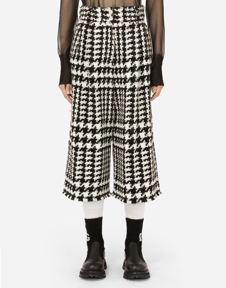 Glen plaid tweed culottes - 1