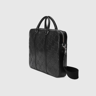 GUCCI GG embossed briefcase outlook
