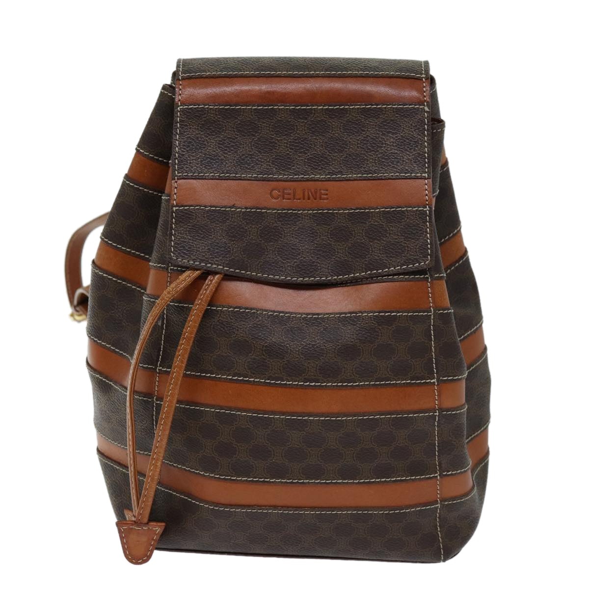 CELINE Macadam Canvas Backpack Pvc Brown - 11