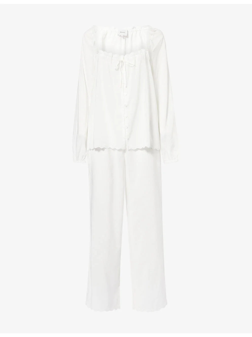 Paloma Ruffled Cotton Blend Pyjama Set - 1