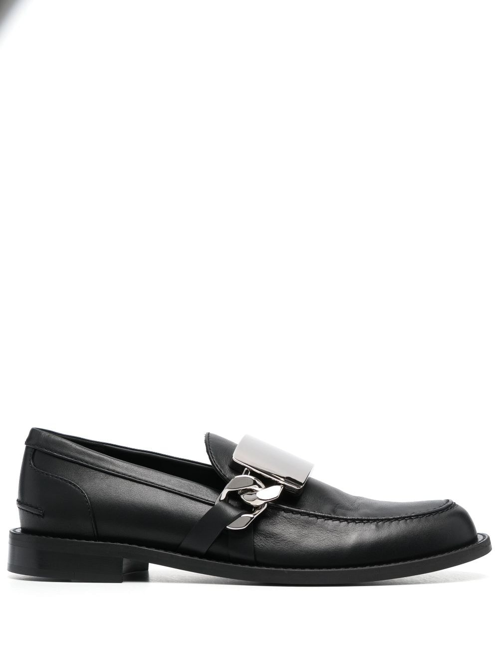chain-detail leather loafers - 1