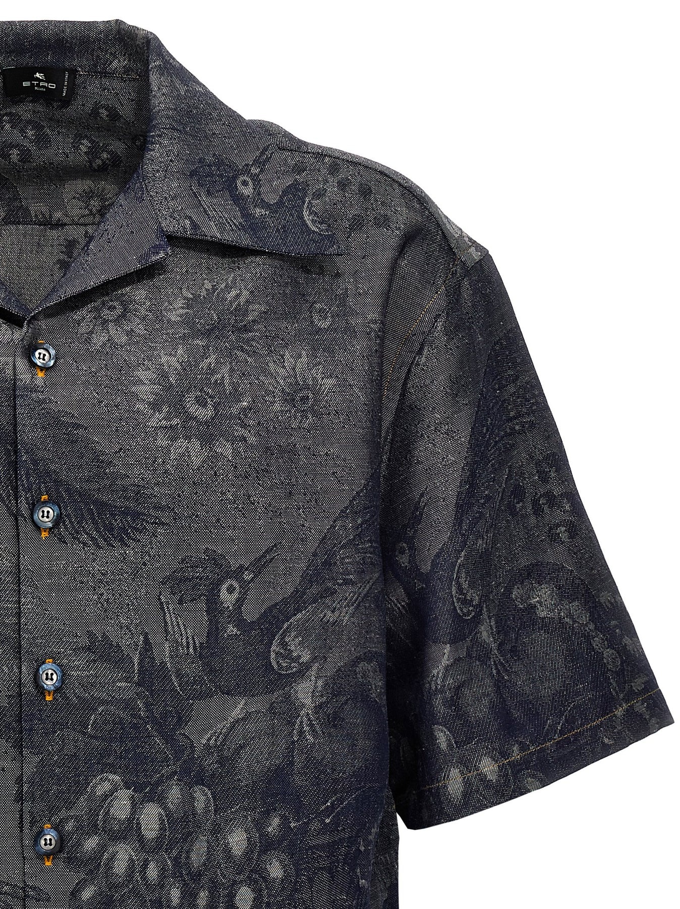 Jacquard Shirt Shirt, Blouse Blue - 3