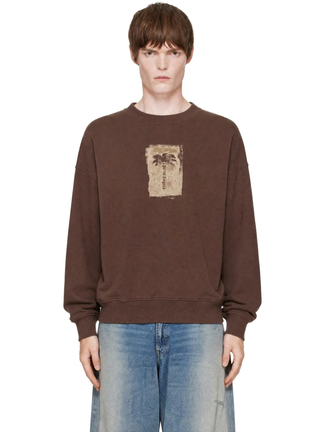 Brown Palm Tree Crewneck Sweatshirt - 1