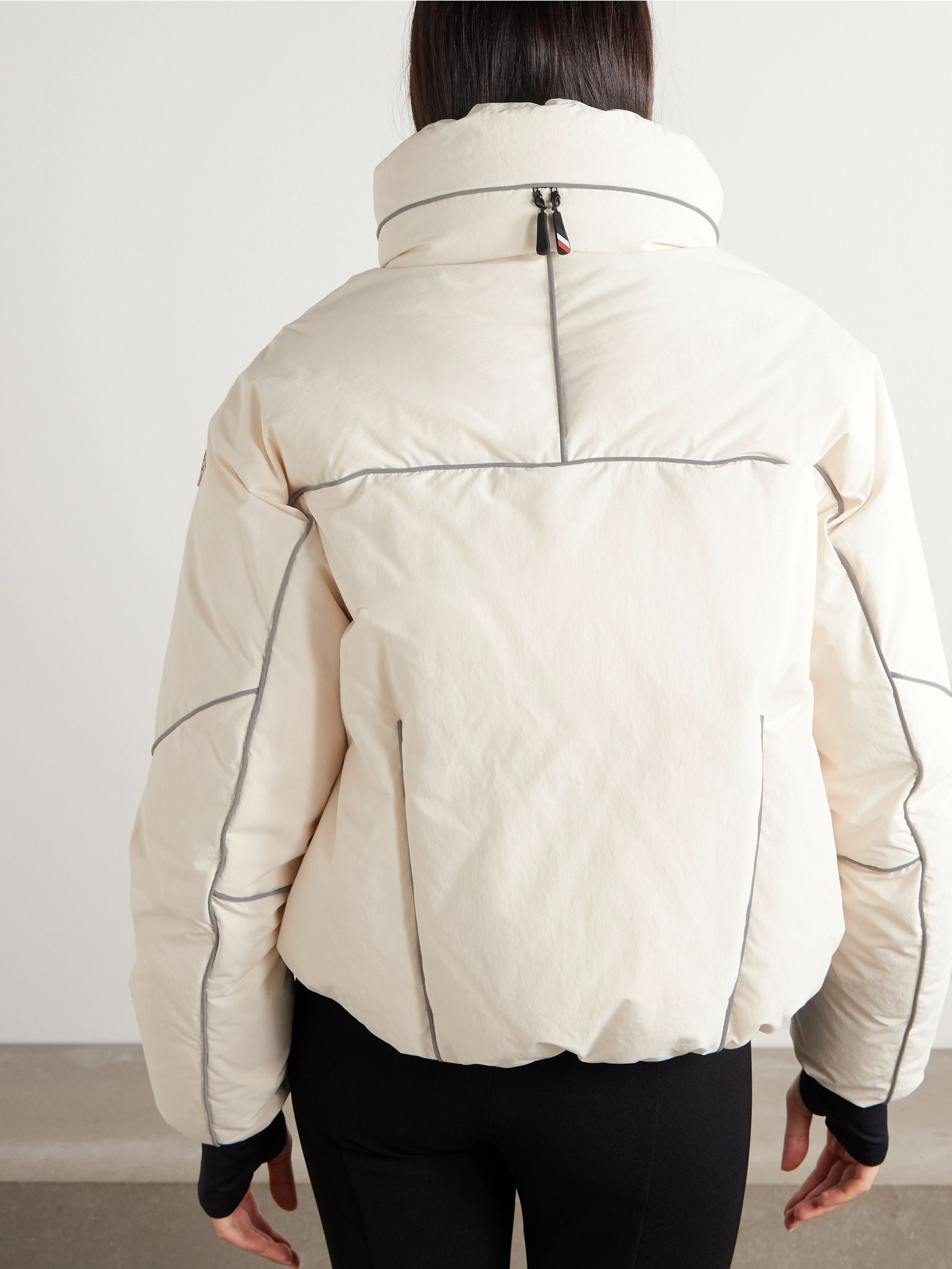 Padded hooded down ski jacket Off-white - 4