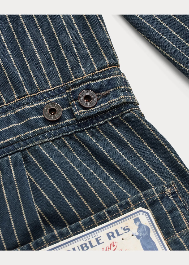 Indigo Dot-Stripe Twill Coverall 4