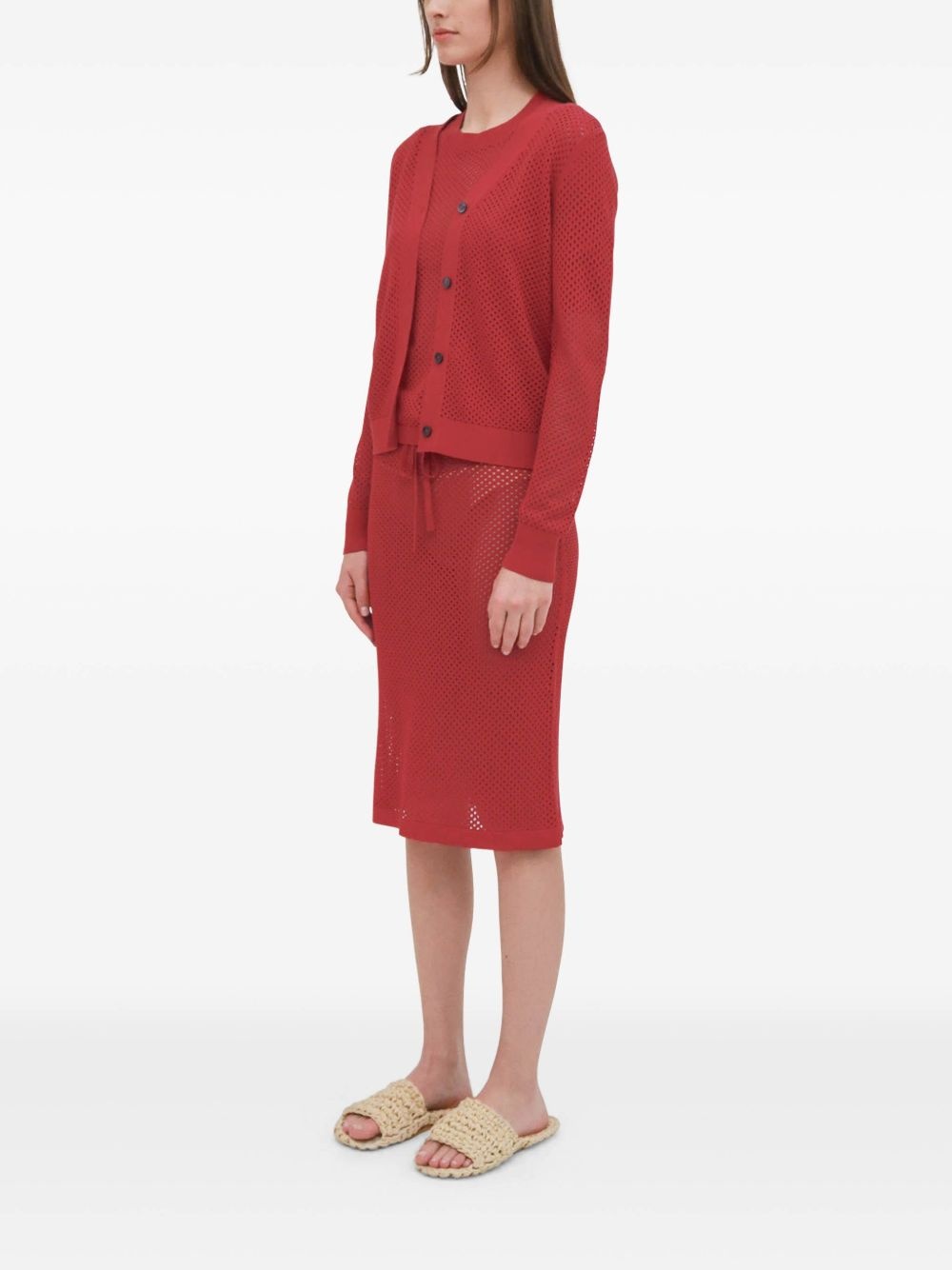 mesh pointelle cardigan - 4