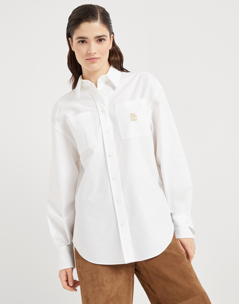 Cotton Oxford shirt with logo - 1