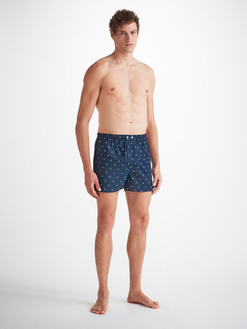 Men's Classic Fit Boxers Nelson 102 Cotton Batiste Navy 5