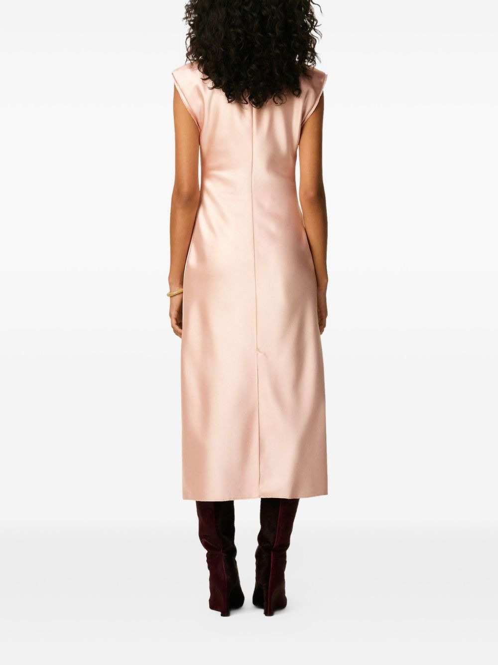 raw-edge satin dress - 4