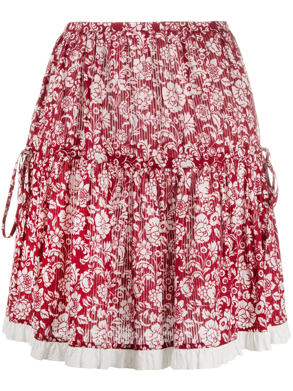 floral-print cotton skirt - 1