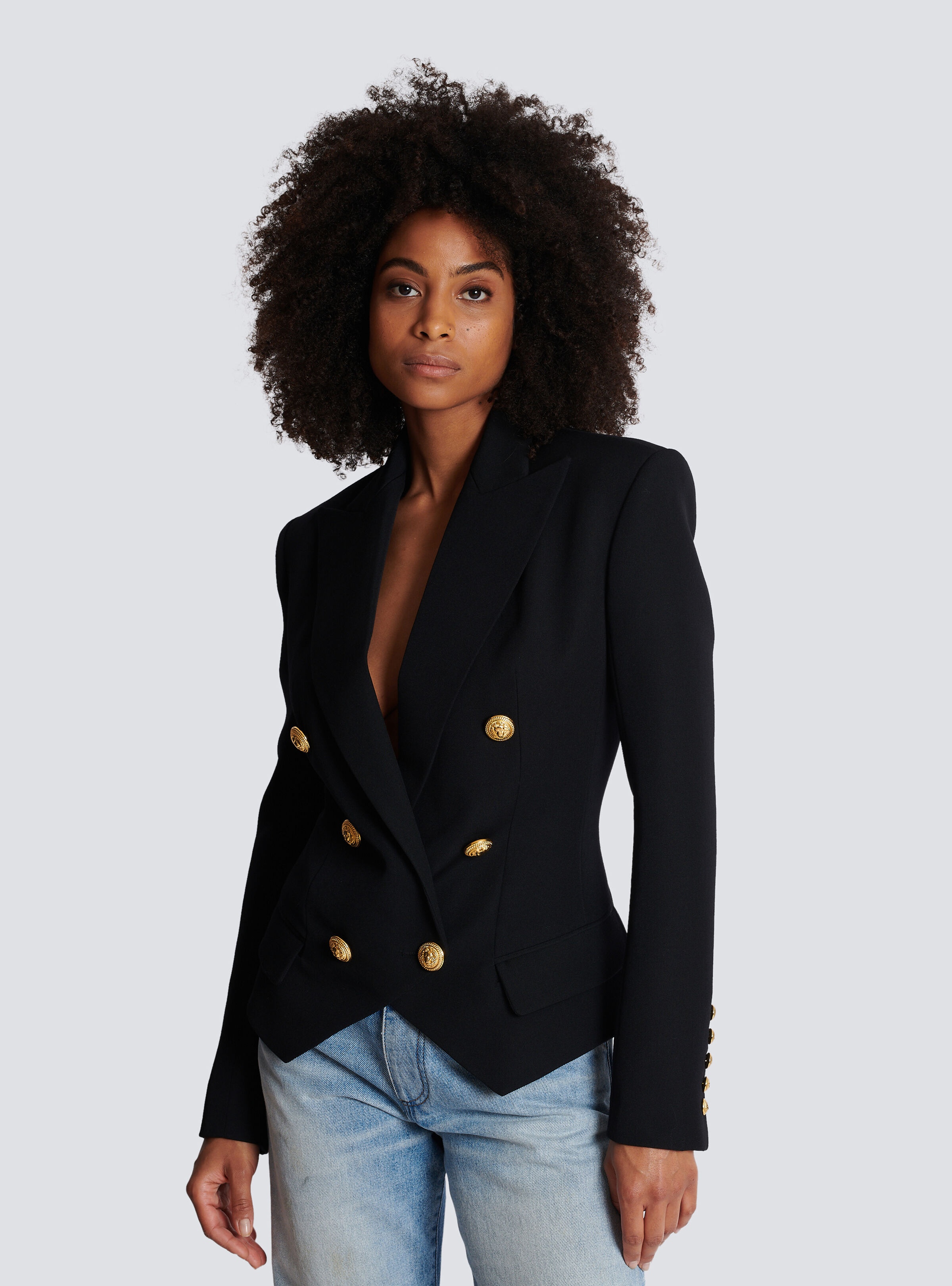 Wool double-breasted blazer - 8