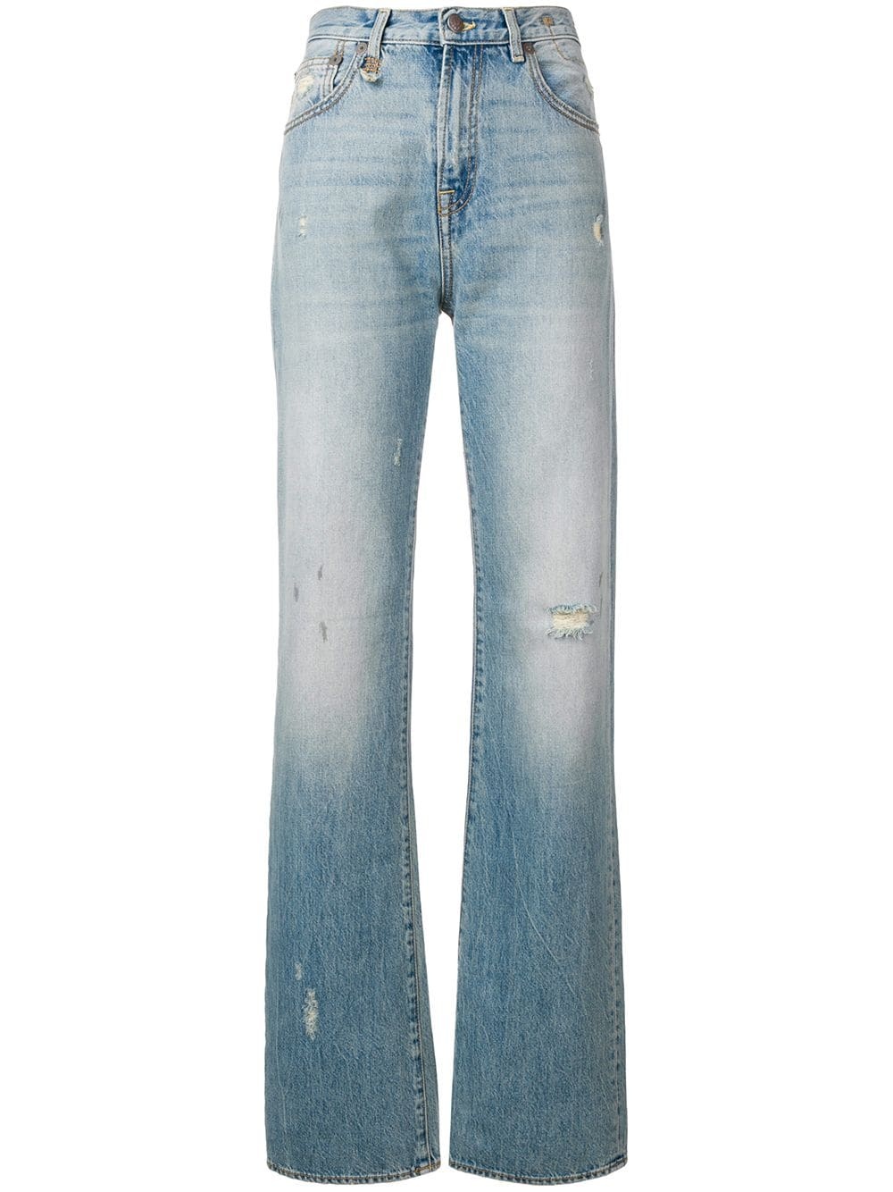 flared distressed jeans - 1