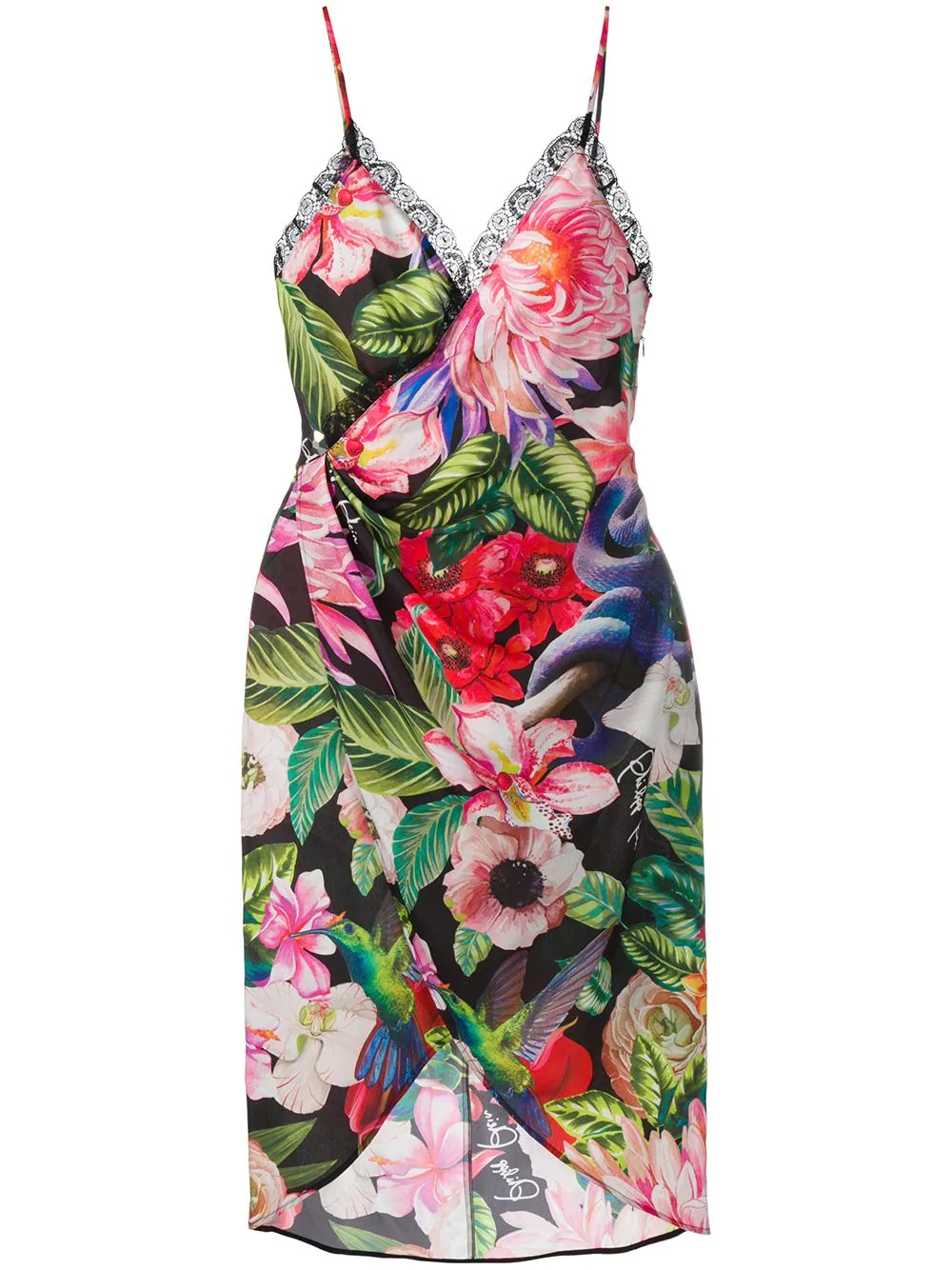 floral-print wrap dress - 1