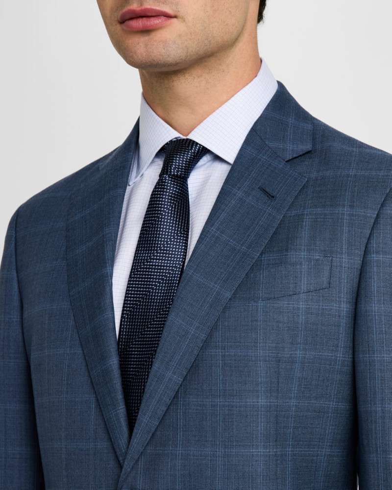 GIORGIO ARMANI Men's Blurred Windowpane 240G Suit outlook