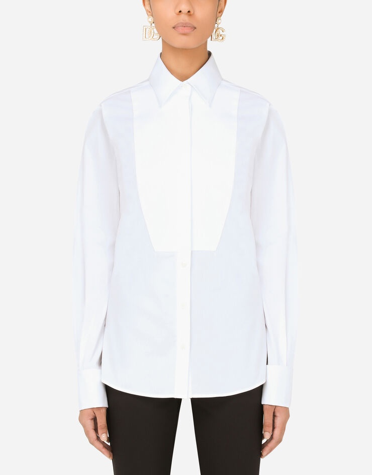 Stretch poplin tuxedo shirt - 1